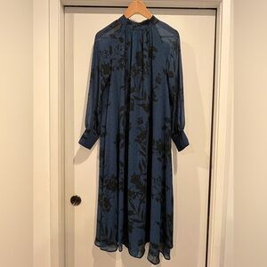 H&M Long Sleeve Blue Floral Dress